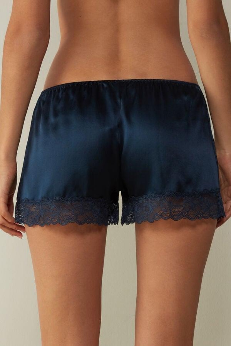 Dámské Pyžama Intimissimi Silk Shorts Blankyt | CZ SO4057