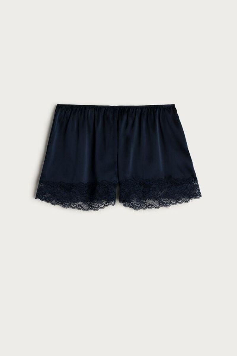 Dámské Pyžama Intimissimi Silk Shorts Blankyt | CZ SO4057