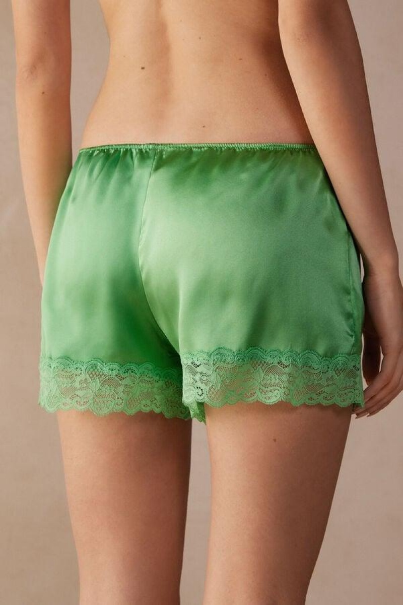 Dámské Pyžama Intimissimi Silk Shorts Mátově Zelená | CZ JJ4078