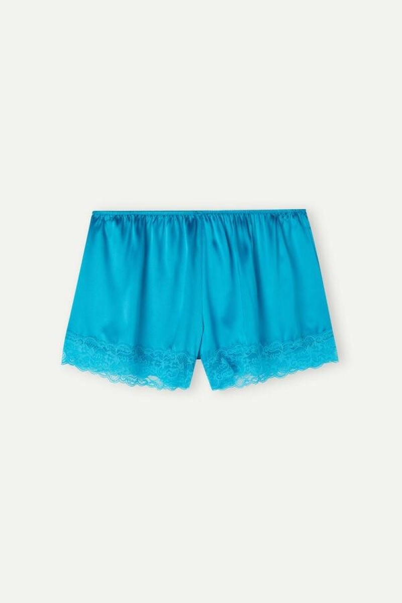 Dámské Pyžama Intimissimi Silk Shorts Tyrkysové | CZ LH4076