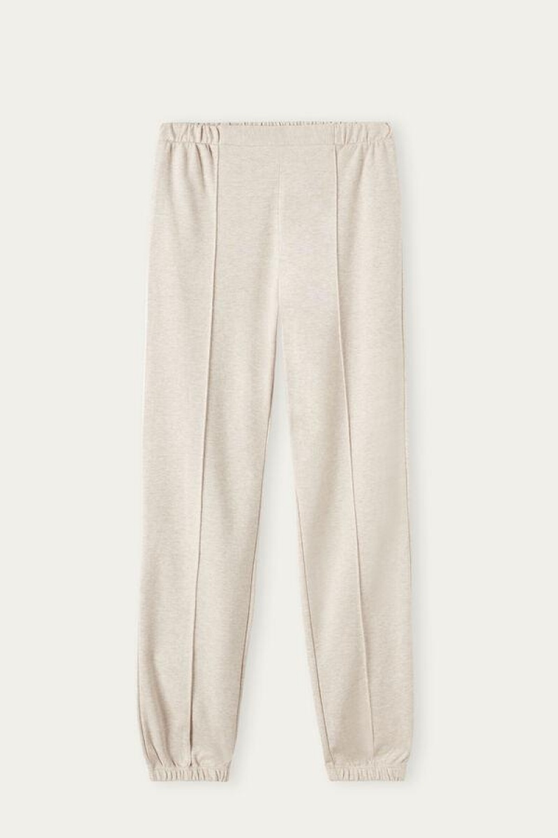 Dámské Pyžama Intimissimi Slow and Cozy Pants in Warm Bavlněné Béžový | CZ EX3989