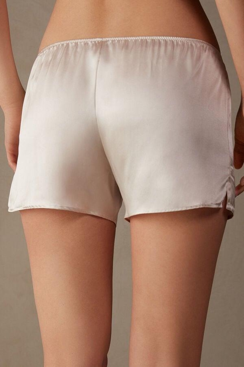 Dámské Pyžama Intimissimi Smooth Silk-Satin Shorts Růžové | CZ GL4054