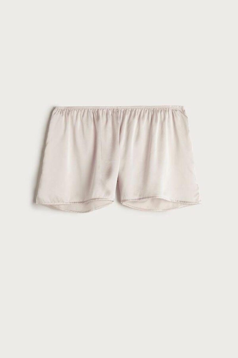 Dámské Pyžama Intimissimi Smooth Silk-Satin Shorts Růžové | CZ GL4054