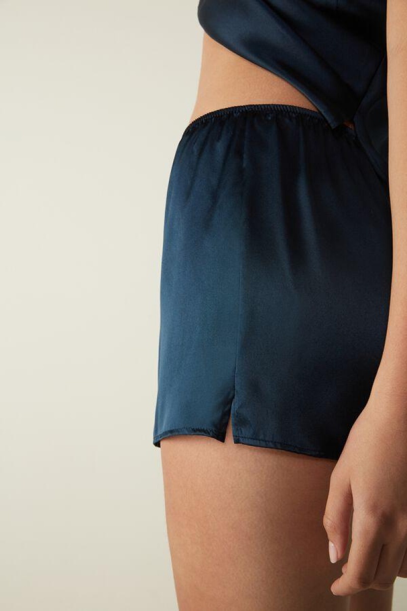 Dámské Pyžama Intimissimi Smooth Silk-Satin Shorts Blankyt | CZ YU4063