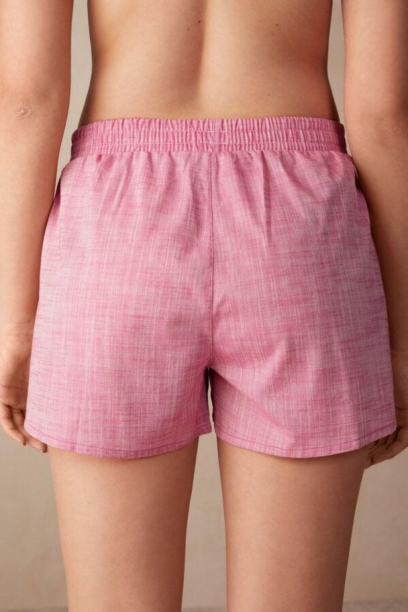 Dámské Pyžama Intimissimi Strawberry Milkshake Shorts in Bavlněné Cloth Růžové | CZ YU4090