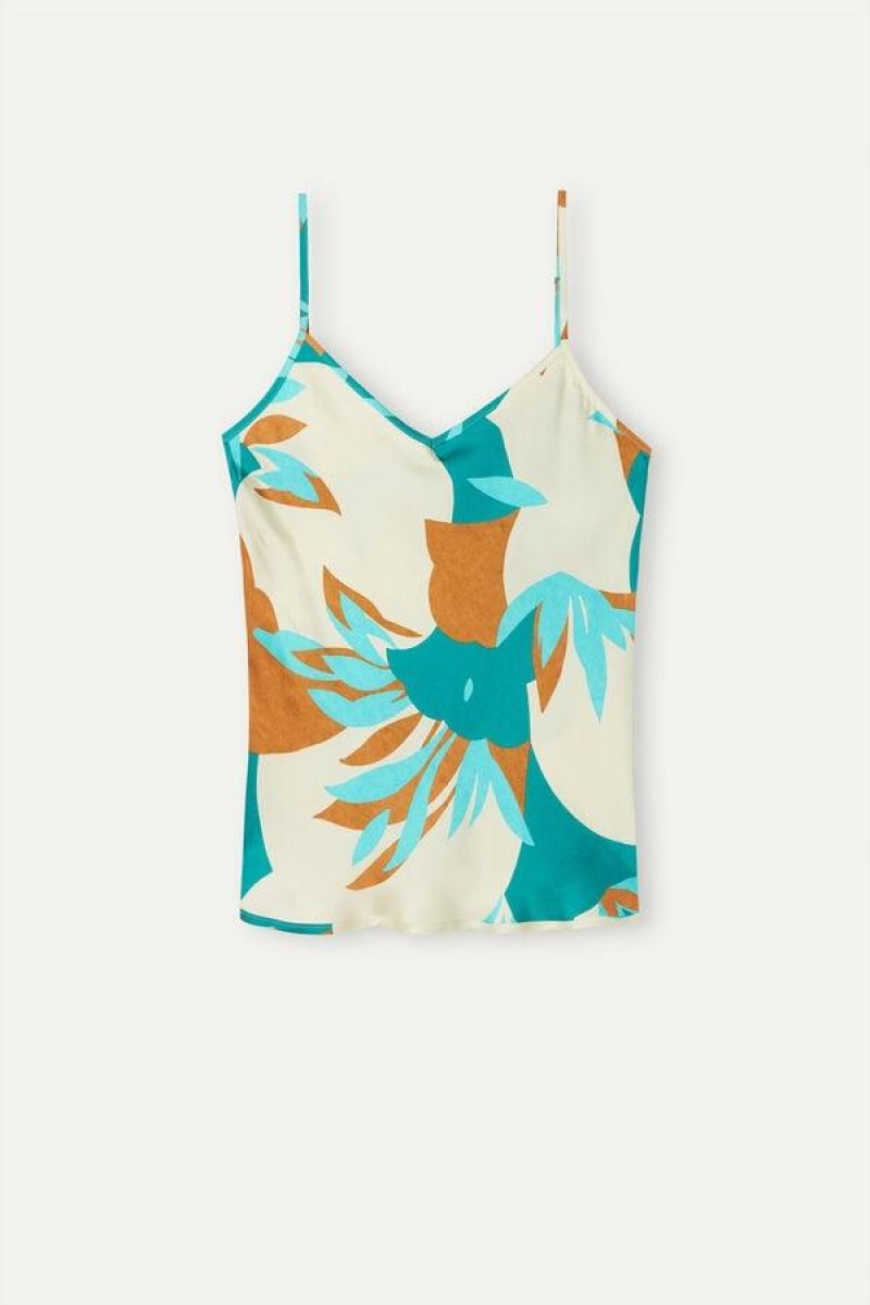 Dámské Pyžama Intimissimi Summer Vibes Viscose Satin Top Viacfarebný | CZ XF3970