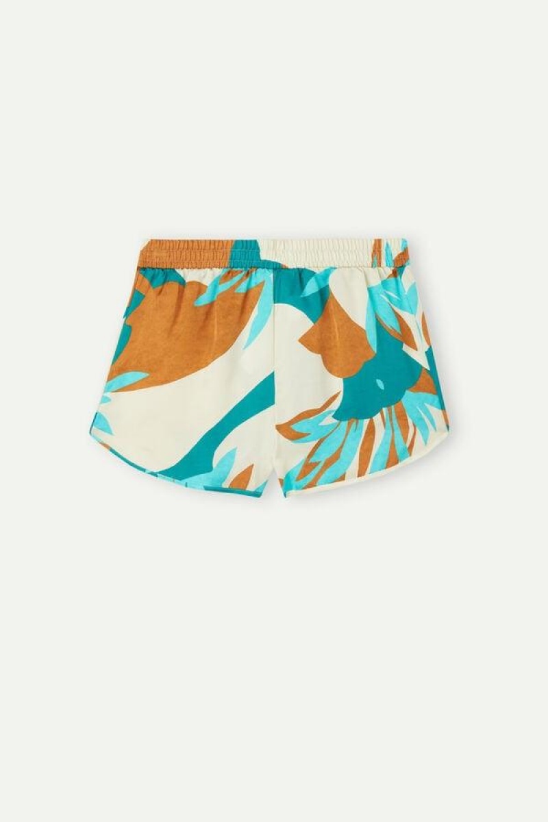 Dámské Pyžama Intimissimi Summer Vibes Viscose Satin Shorts Viacfarebný | CZ NB4097