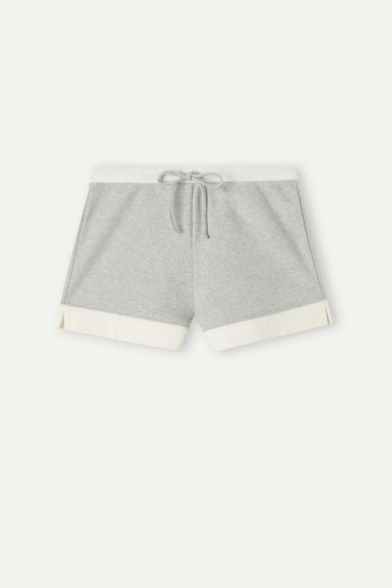 Dámské Pyžama Intimissimi Warm Cuddles Shorts Šedé Bílé | CZ CE4073