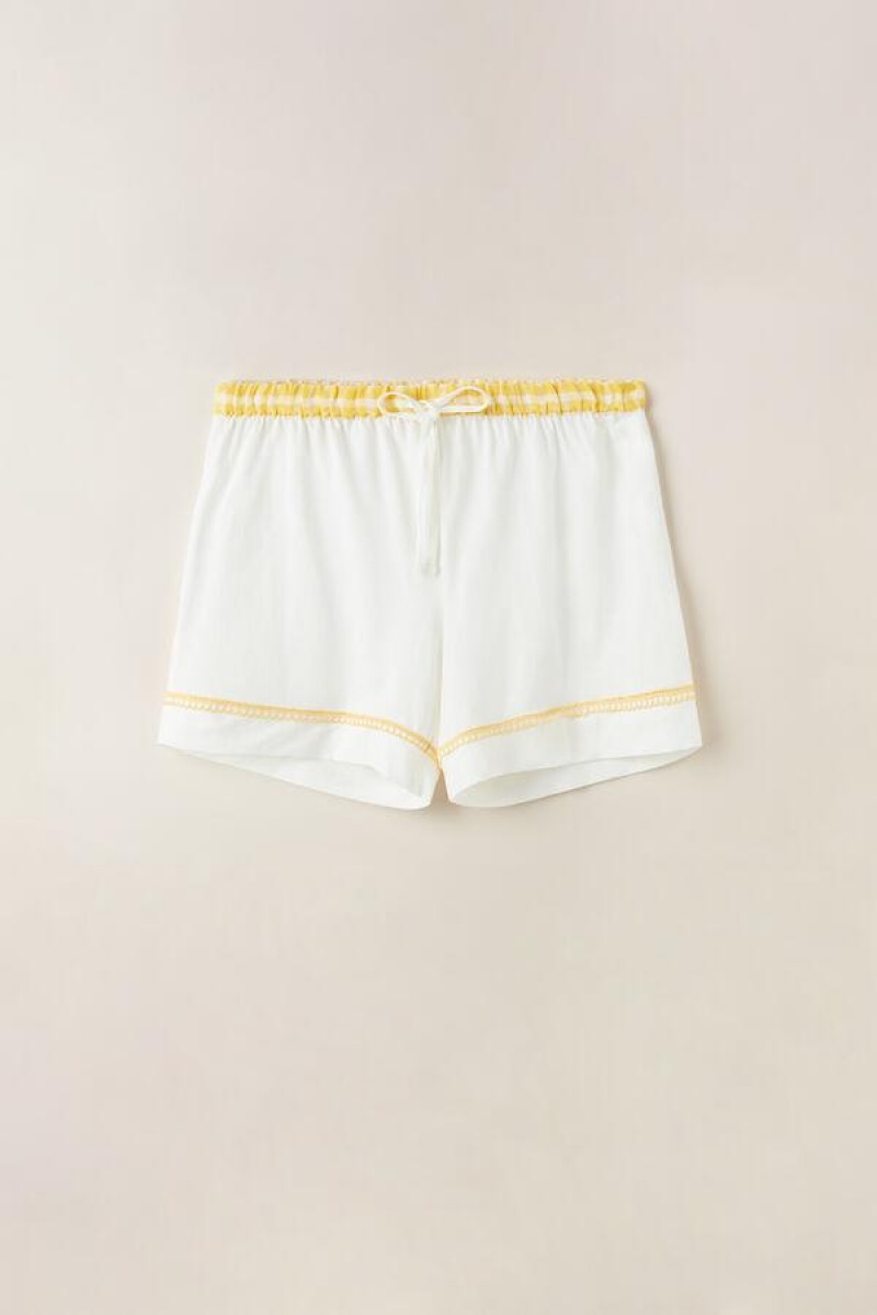 Dámské Pyžama Intimissimi Yellow Submarine Shorts in Supima® Ultrafresh Bavlněné Bílé | CZ QZ4068