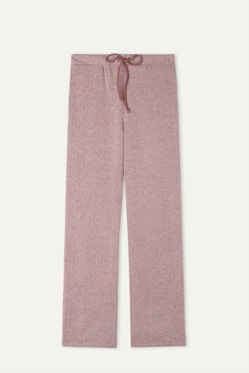 Dámské Pyžama Intimissimi Zimní Candies Full Length Sweatpants Tmavě Růžové | CZ IS4009