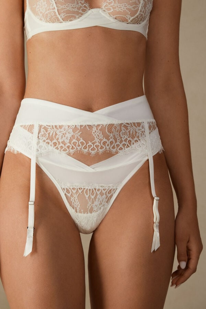 Dámské Spodní Prádlo Intimissimi Eternal Love Garter Belt Bílé | CZ AP4162