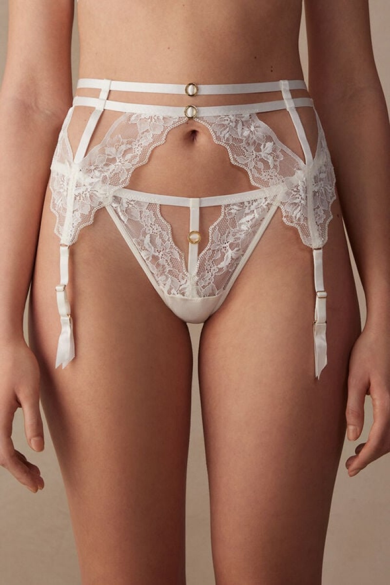 Dámské Spodní Prádlo Intimissimi Fearless Femininity Garter Belt Bílé | CZ HK4157