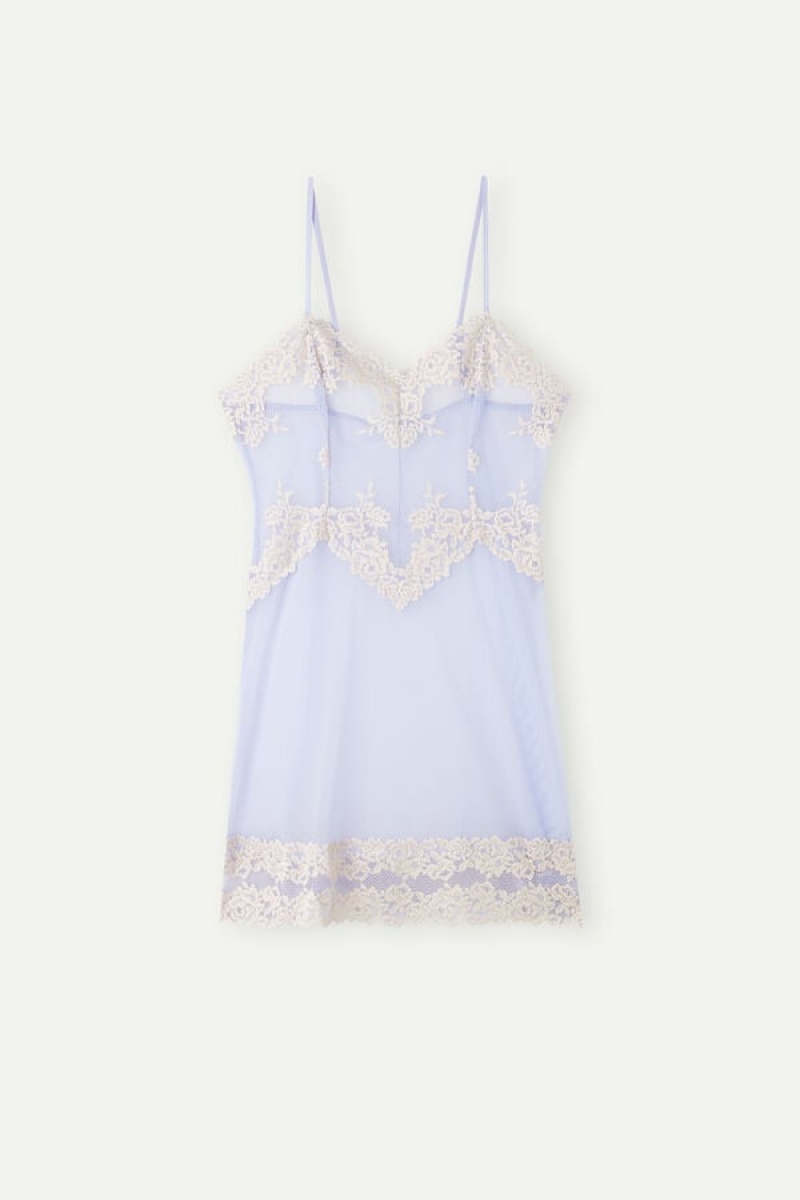 Dámské Spodní Prádlo Intimissimi Pretty Flowers Babydoll Levandule Bílé | CZ FM4107