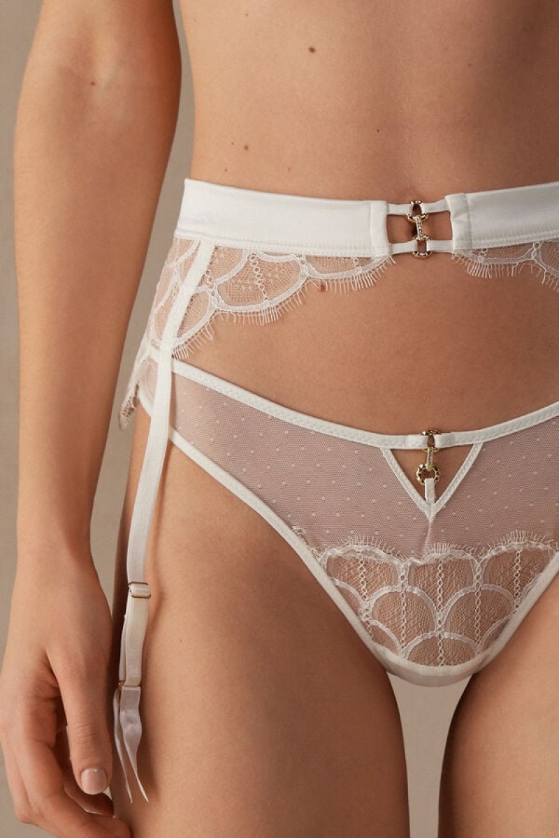 Dámské Spodní Prádlo Intimissimi Pure Charme Garter Belt Bílé | CZ PQ4156