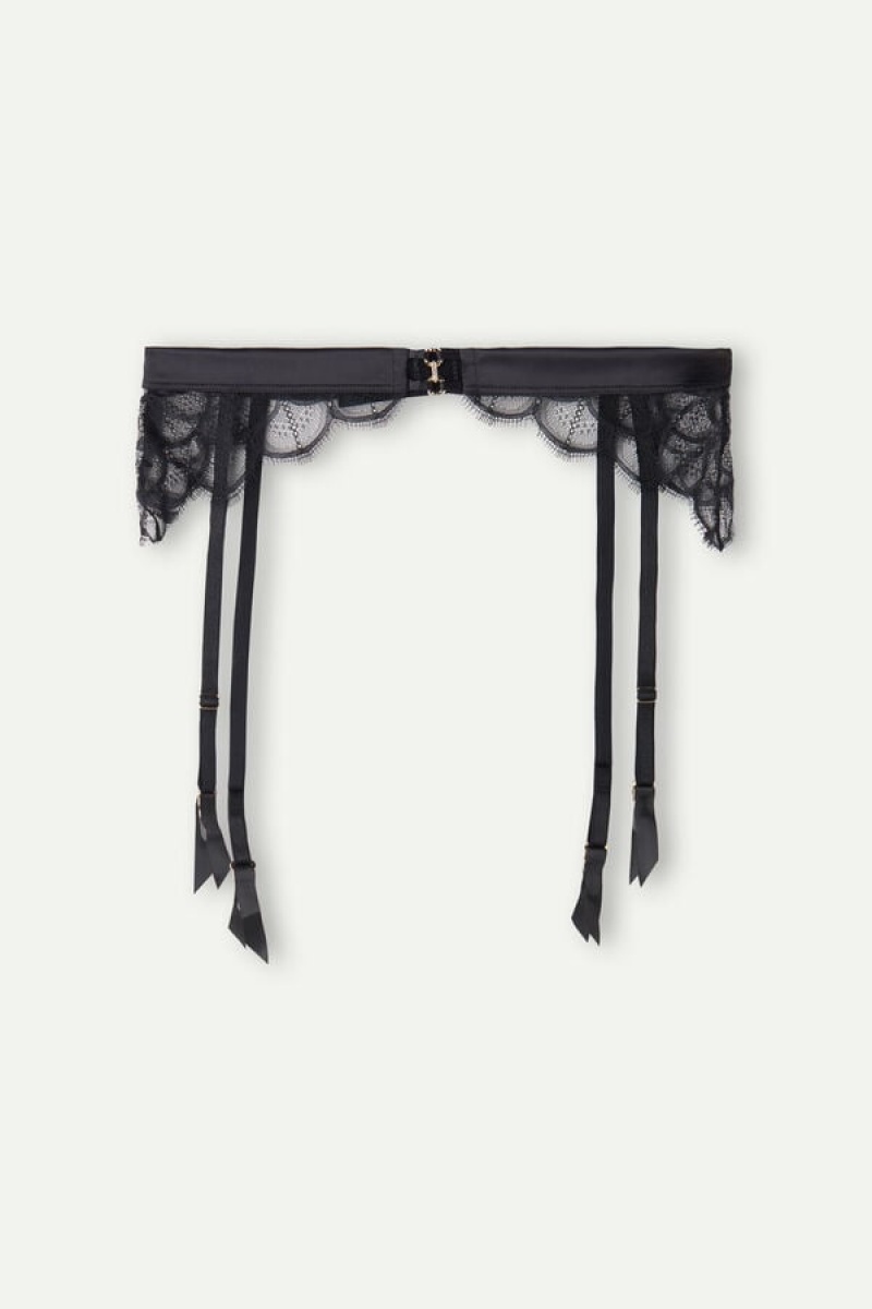 Dámské Spodní Prádlo Intimissimi Pure Charme Garter Belt Černé | CZ DN4153