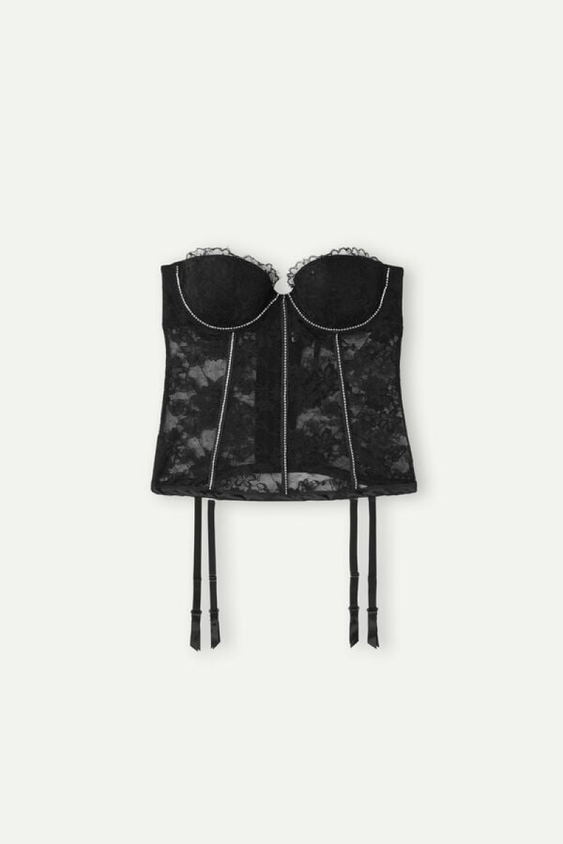 Dámské Spodní Prádlo Intimissimi Shine High Like Stars Anna Bustier Černé | CZ WY4171