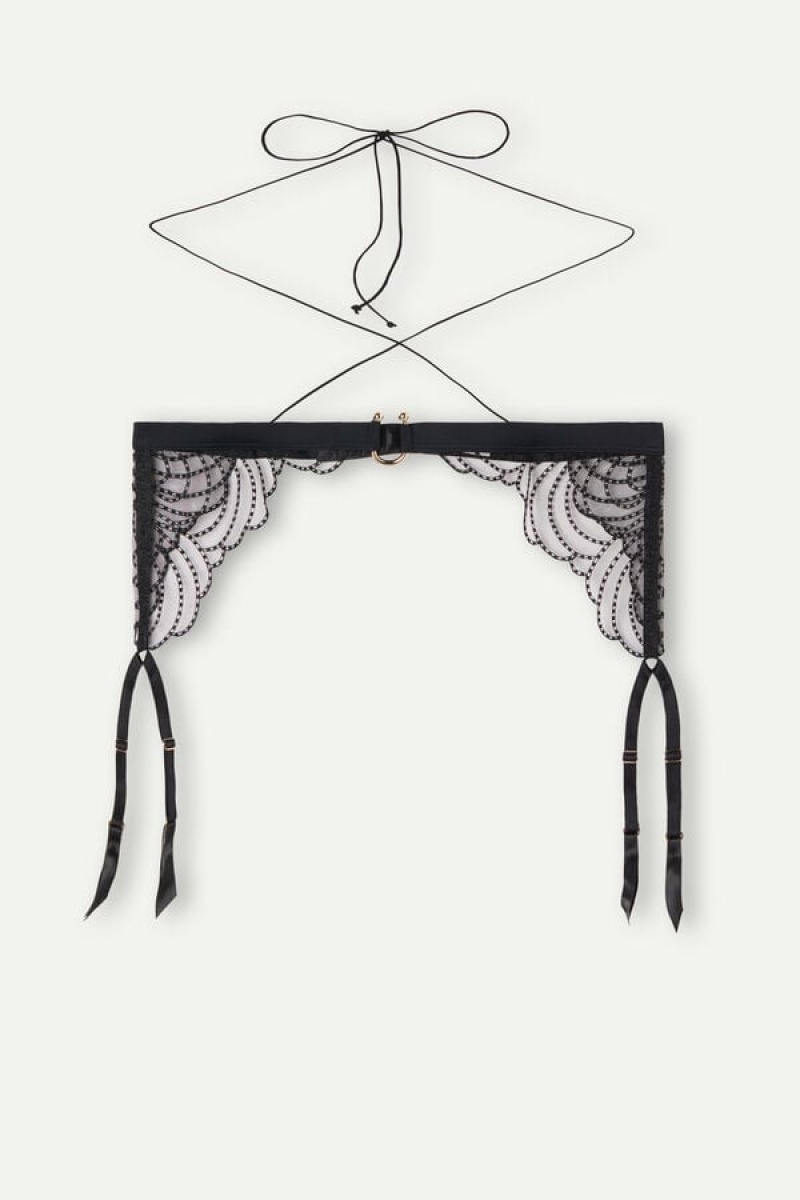 Dámské Spodní Prádlo Intimissimi Steal the Show Garter Belt Černé | CZ GL4158