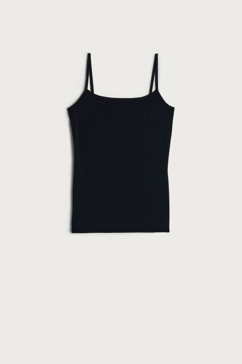 Dámské Tílko Intimissimi Light Microfiber Cami Černé | CZ KI4389