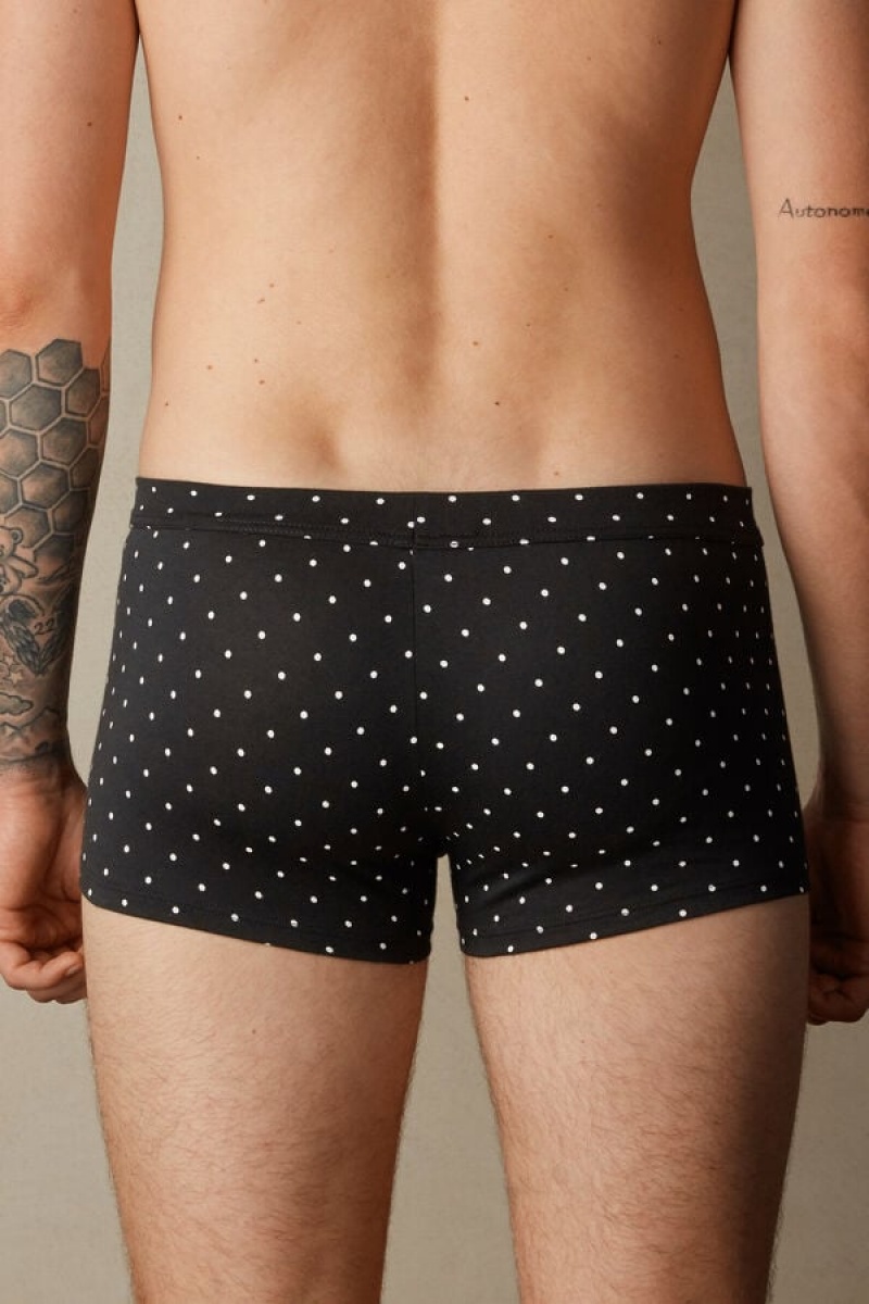 Pánské Boxer Intimissimi Dotted in Stretch Supima® Bavlněné Černé | CZ HK3455