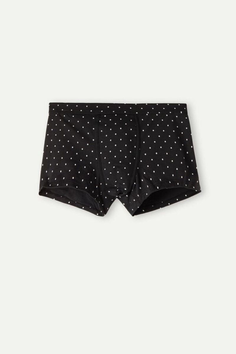 Pánské Boxer Intimissimi Dotted in Stretch Supima® Bavlněné Černé | CZ HK3455