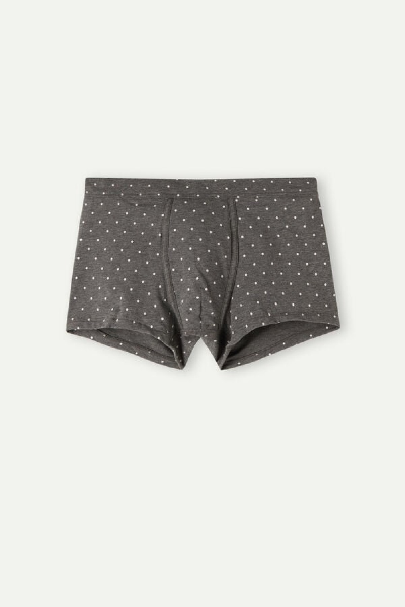 Pánské Boxer Intimissimi Dotted in Stretch Supima® Bavlněné Tmavě Šedé | CZ CE3397