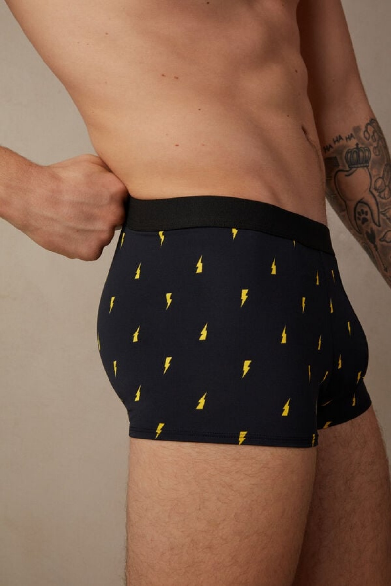 Pánské Boxer Intimissimi Lightning Bolt in Microfiber Černé | CZ KI3401