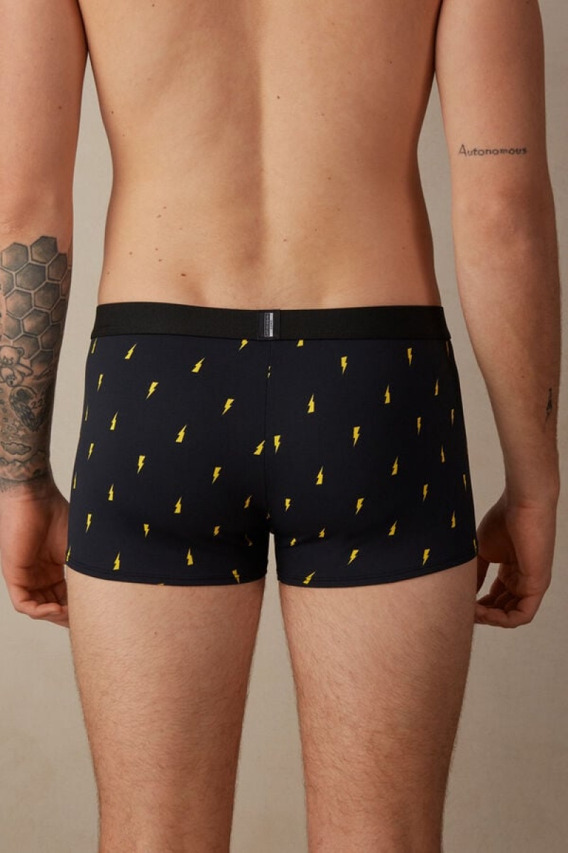 Pánské Boxer Intimissimi Lightning Bolt in Microfiber Černé | CZ KI3401