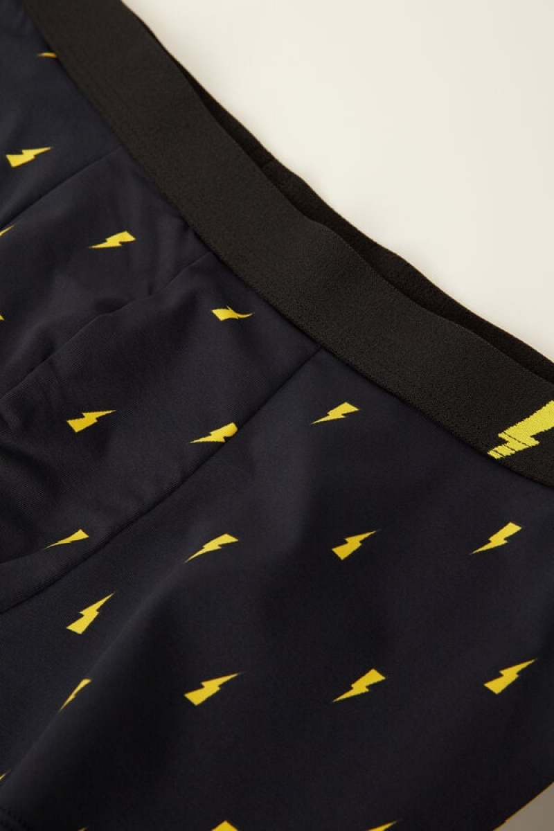 Pánské Boxer Intimissimi Lightning Bolt in Microfiber Černé | CZ KI3401