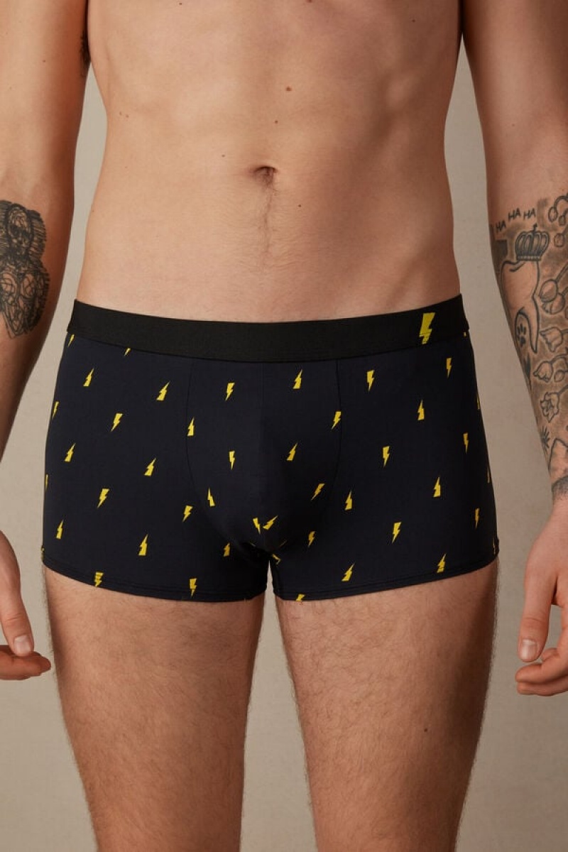 Pánské Boxer Intimissimi Lightning Bolt in Microfiber Černé | CZ KI3401