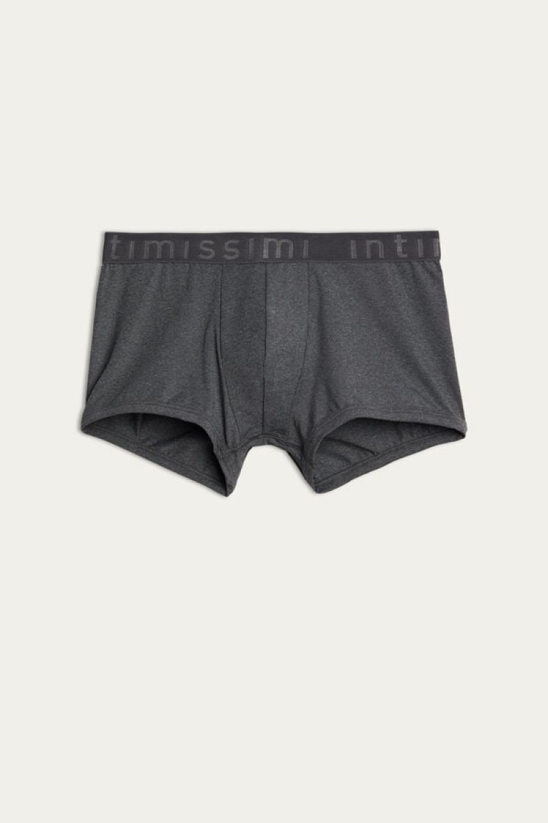 Pánské Boxer Intimissimi Microfiber Logo Shorts Tmavě Šedé | CZ FM3483