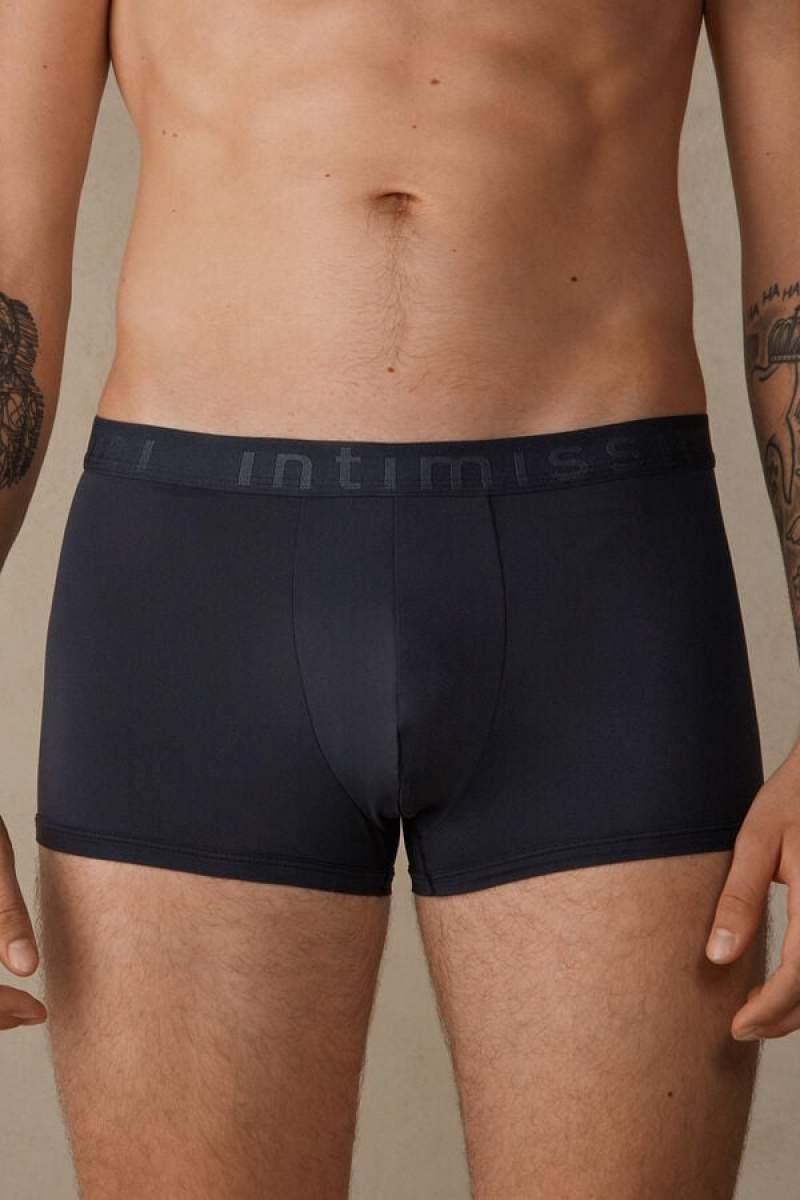 Pánské Boxer Intimissimi Microfiber Logo Shorts Blankyt | CZ YU3439