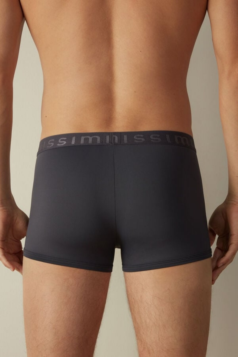 Pánské Boxer Intimissimi Microfiber Logo Shorts Šedé | CZ SO3433