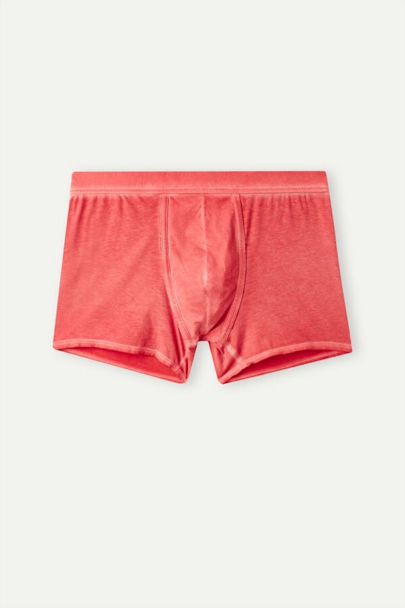 Pánské Boxer Intimissimi Natural Fresh Supima® Bavlněné Červené | CZ BC3395