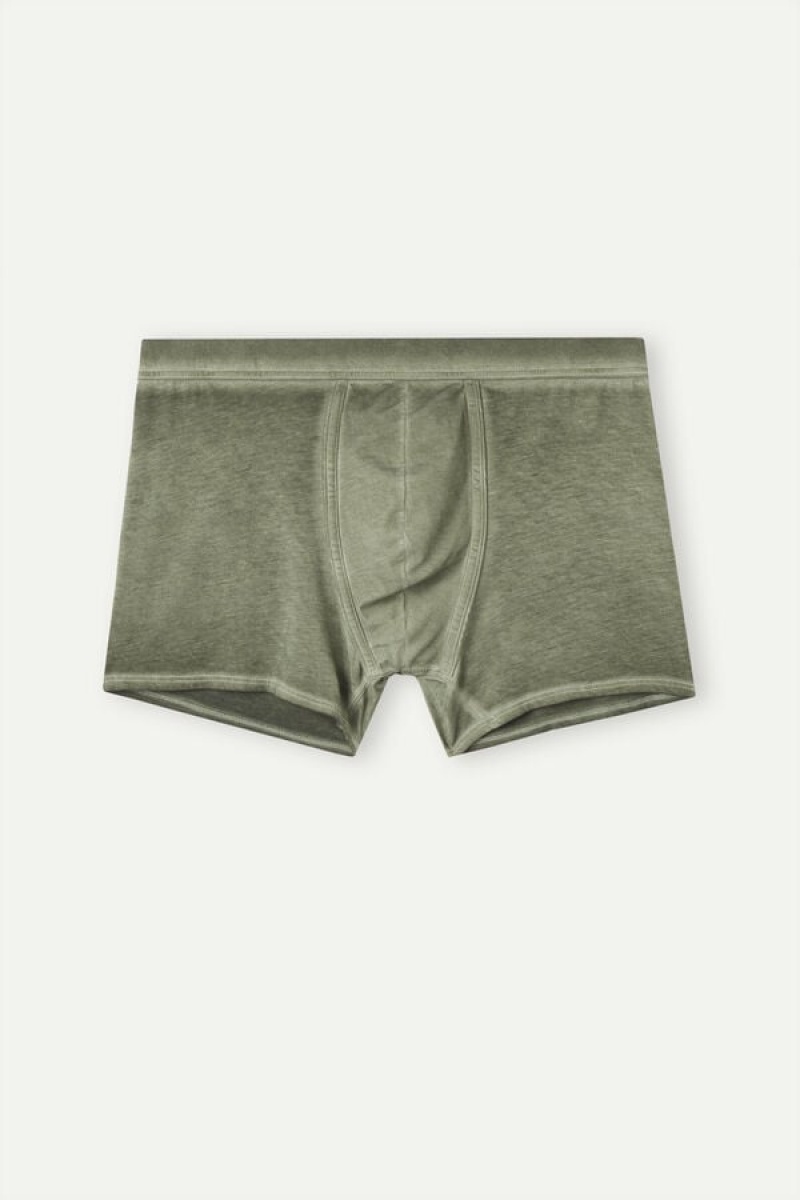 Pánské Boxer Intimissimi Natural Fresh Supima® Bavlněné Zelene | CZ NB3394