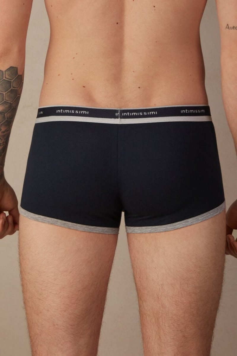 Pánské Boxer Intimissimi Natural Fresh Supima® Bavlněné with Logo Blankyt Světle Šedé | CZ RW3389