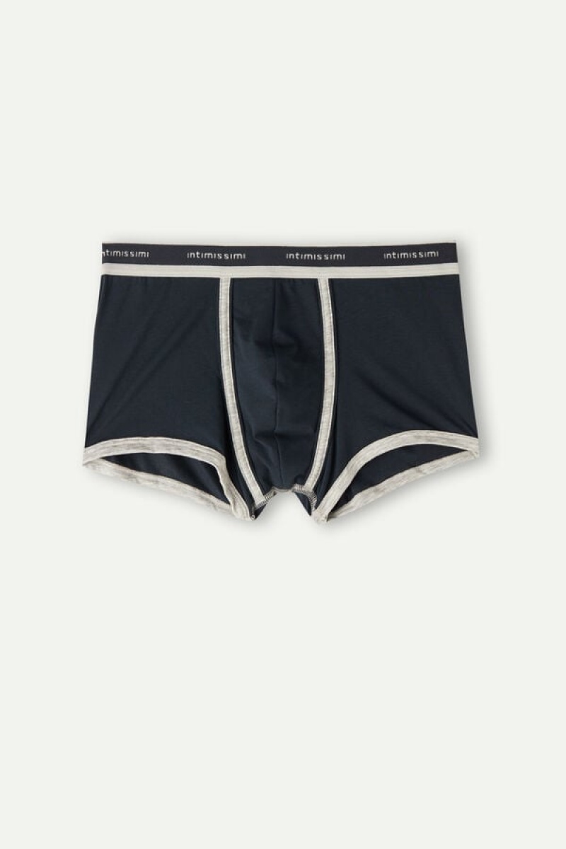 Pánské Boxer Intimissimi Natural Fresh Supima® Bavlněné with Logo Blankyt Světle Šedé | CZ RW3389