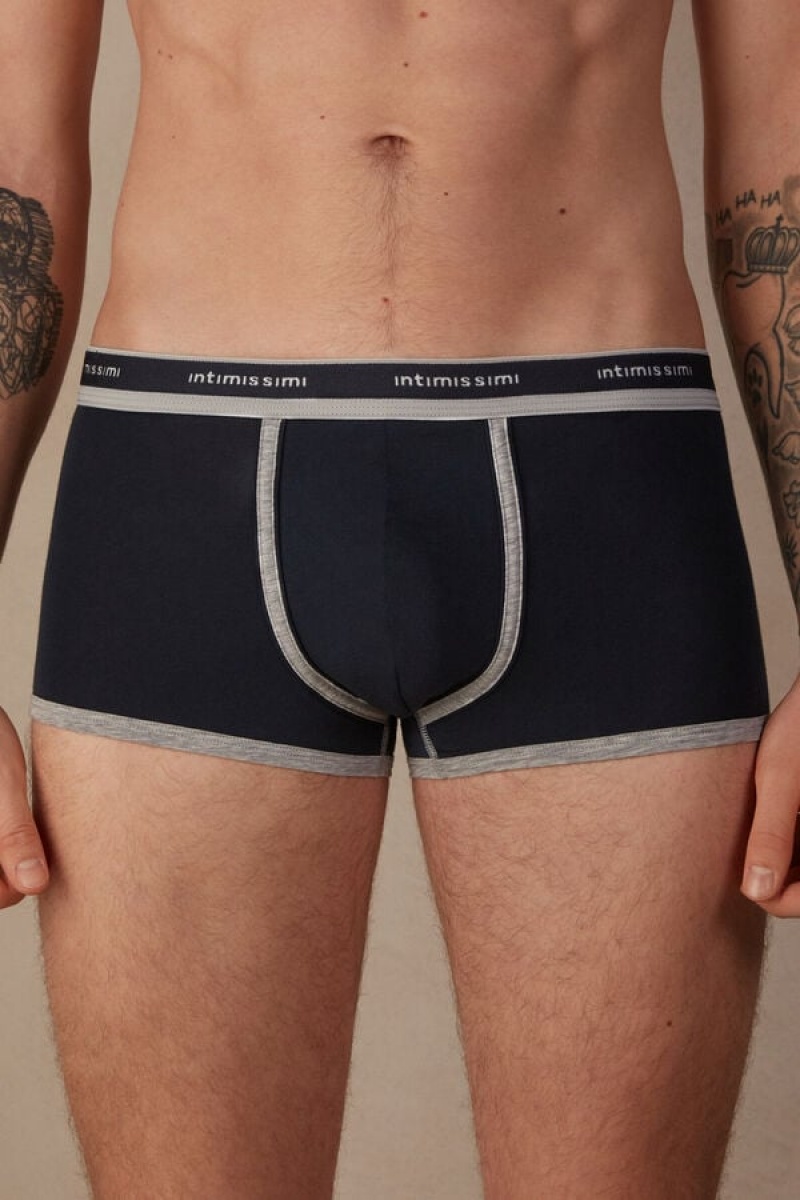 Pánské Boxer Intimissimi Natural Fresh Supima® Bavlněné with Logo Blankyt Světle Šedé | CZ RW3389