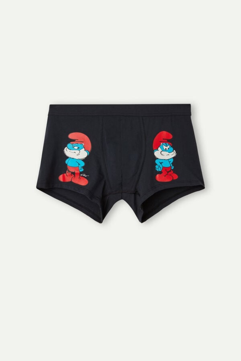 Pánské Boxer Intimissimi Papa Smurf in Stretch Supima® Bavlněné Blankyt | CZ PQ3410