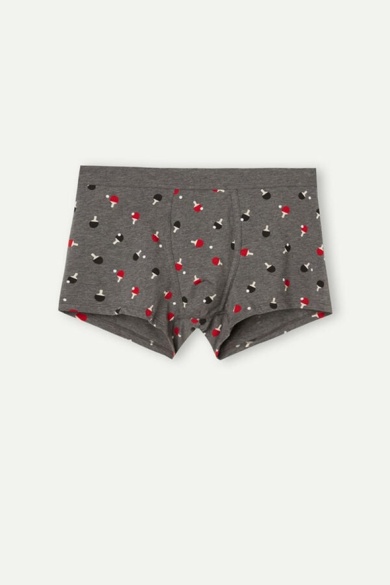 Pánské Boxer Intimissimi Ping Pong in Stretch Supima® Bavlněné Tmavě Šedé | CZ VD3396