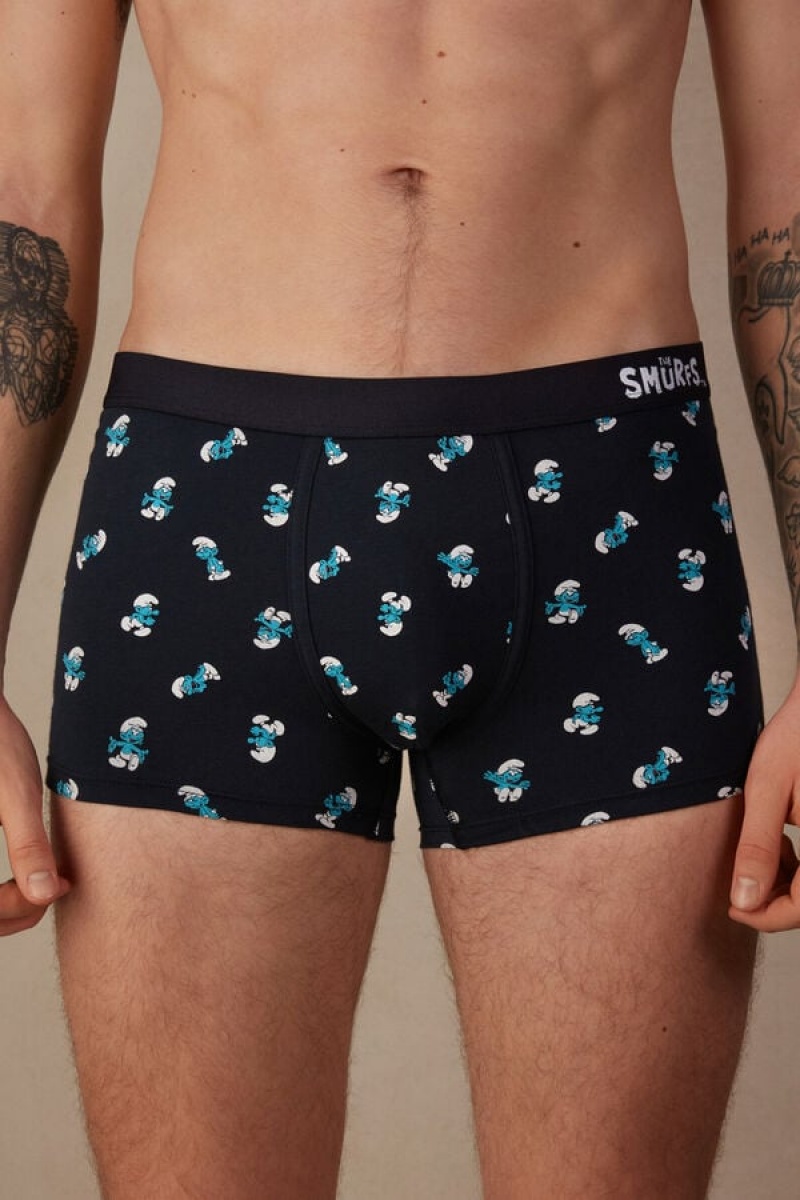 Pánské Boxer Intimissimi Smurf in Stretch Supima® Bavlněné Blankyt | CZ AP3409