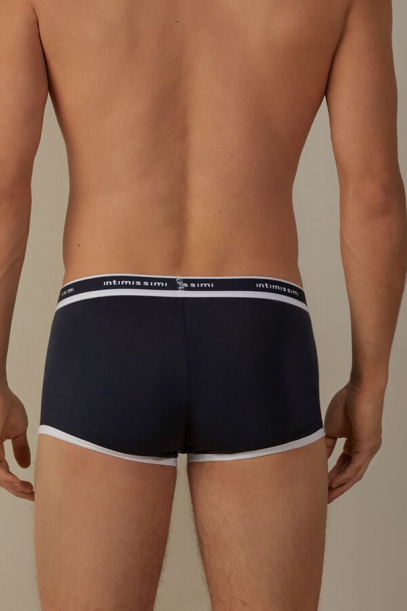 Pánské Boxer Intimissimi Stretch Supima® Bavlněné Shorts with Logo Detail Blankyt Bílé | CZ TV3440