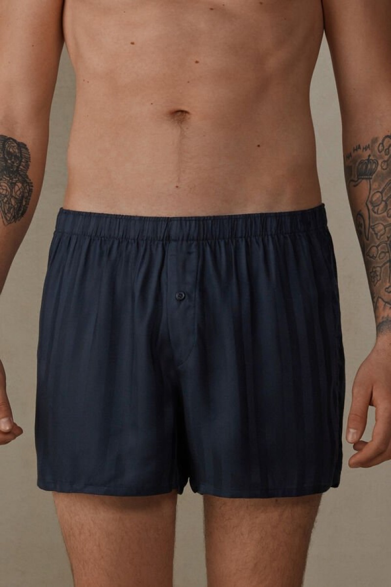 Pánské Boxer Intimissimi Woven Modal Tmavě Blankyt | CZ NB3446