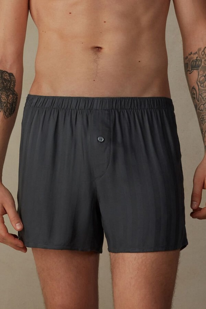 Pánské Boxer Intimissimi Woven Modal Šedé | CZ BC3447