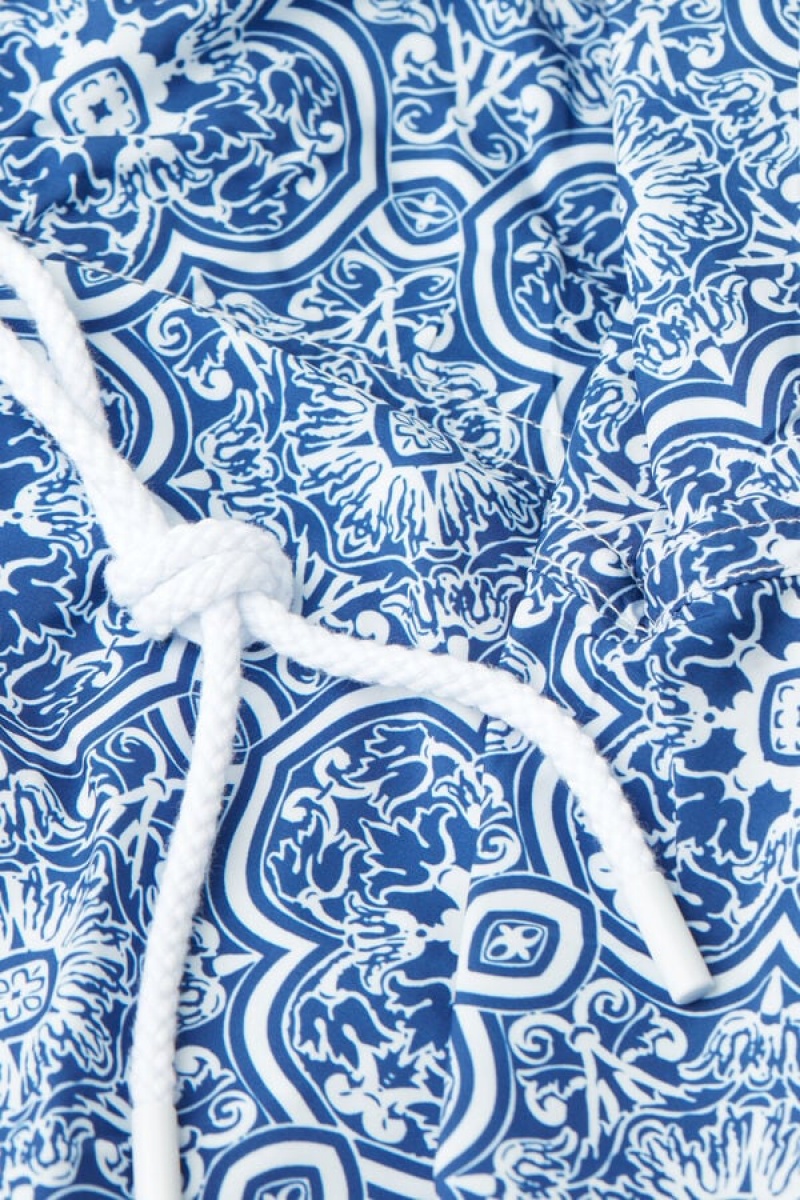 Pánské Koupací Šortky Intimissimi Blue Majolica Print Bílé Blankyt | CZ JJ3331