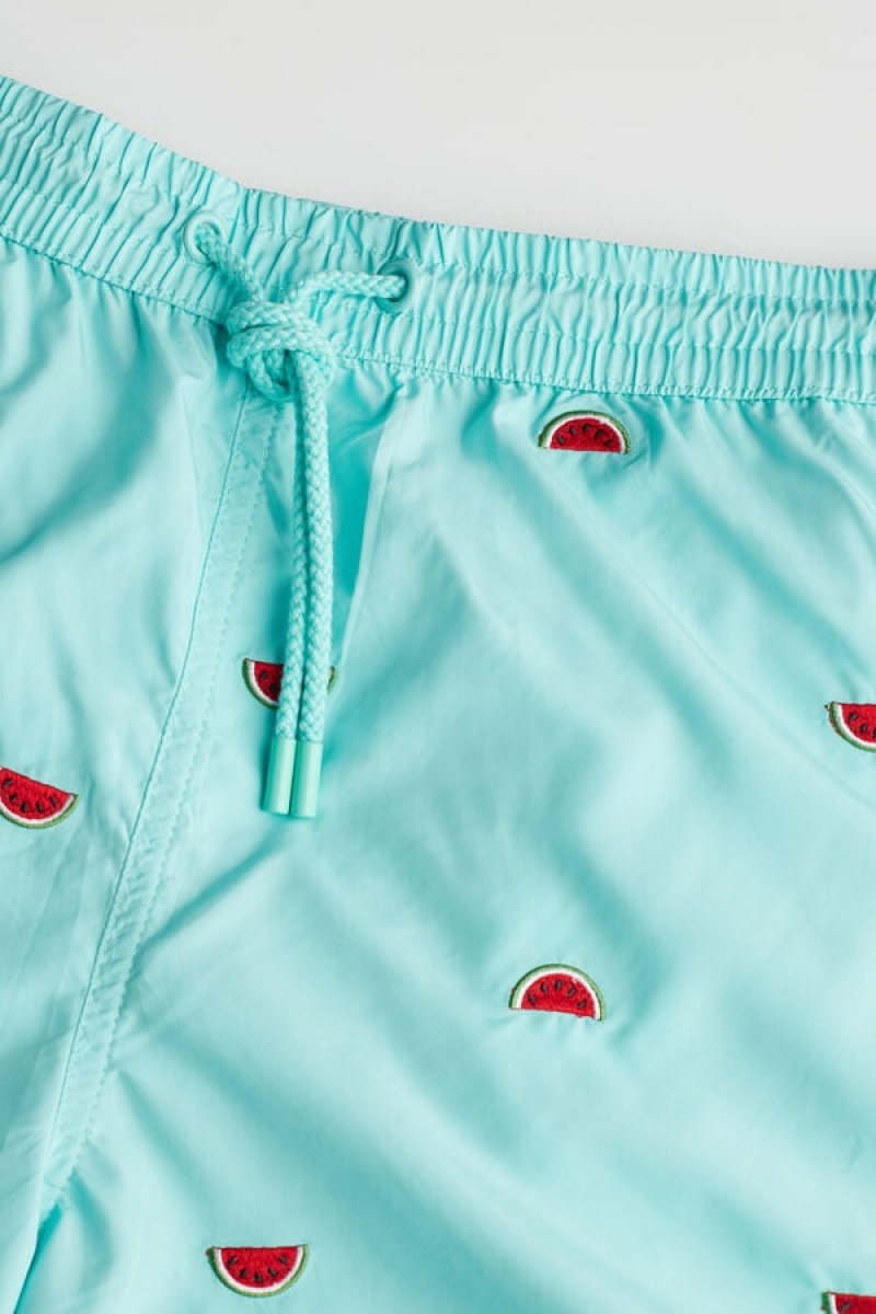 Pánské Koupací Šortky Intimissimi Embroidered Watermelon Světle Tyrkysové Zelene | CZ XF3327