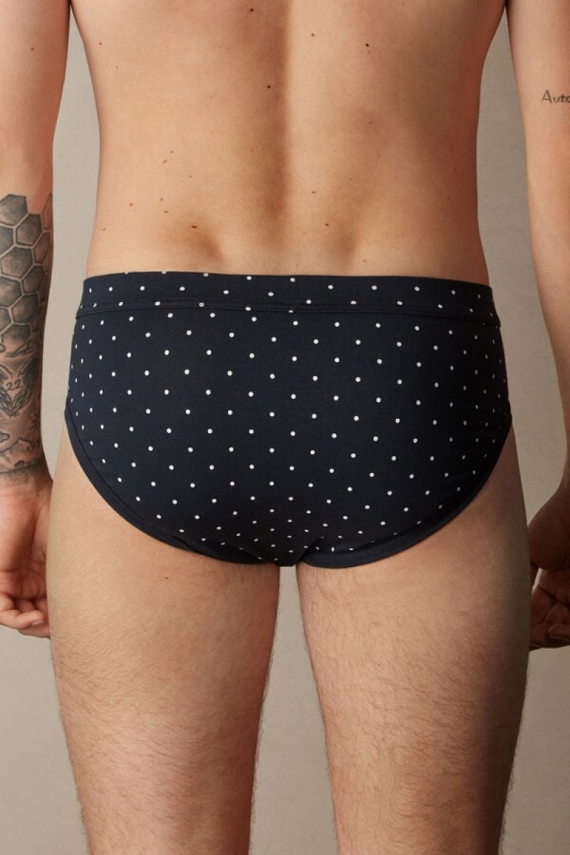 Pánské Slipy Intimissimi Dotted in Stretch Supima® Bavlněné Blankyt | CZ AP3338