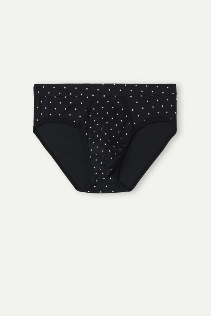 Pánské Slipy Intimissimi Dotted in Stretch Supima® Bavlněné Černé | CZ FM3335