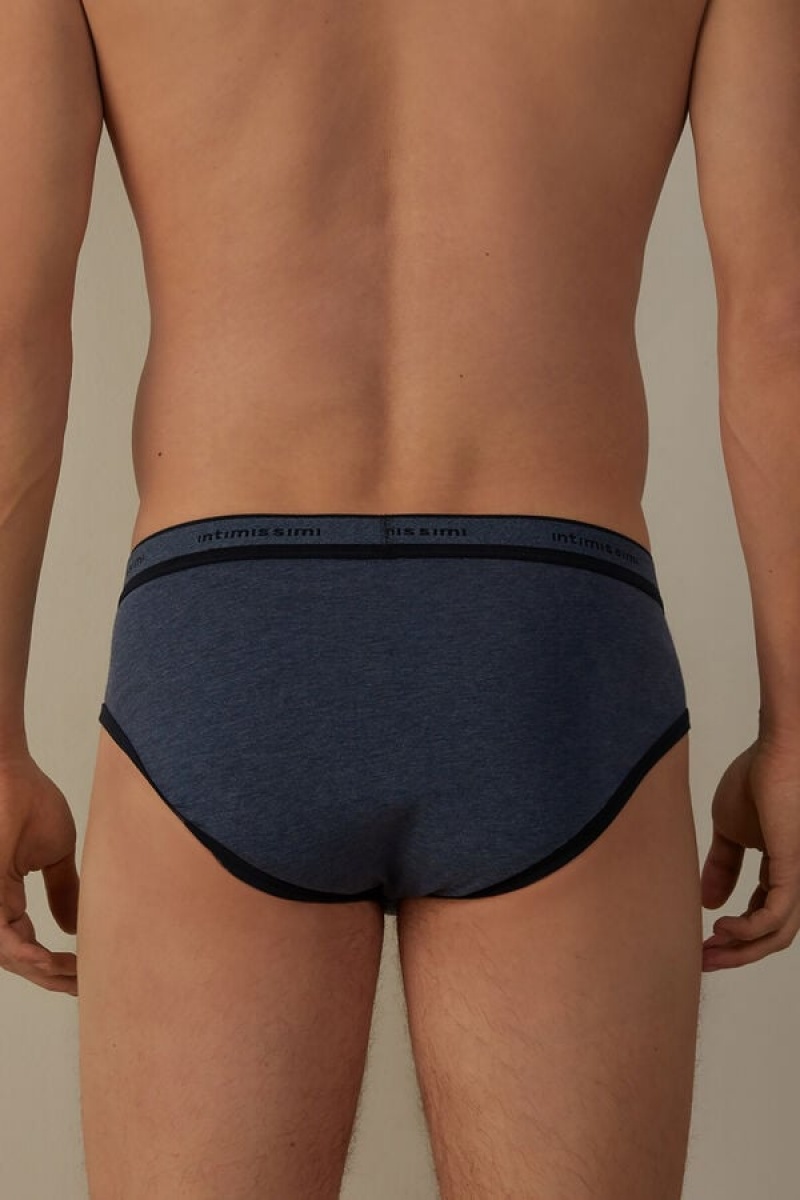 Pánské Slipy Intimissimi Stretch Supima® Bavlněné with Logo Detail Blankyt Blankyt | CZ QZ3348